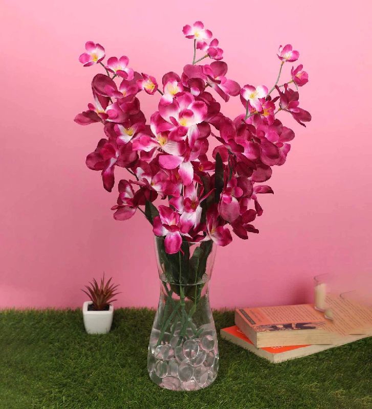 PVC Artificial Orchid Flowers, Color : Purple
