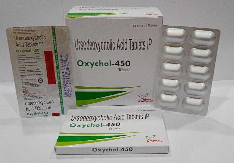 Ursodeoxycholic acid-450 MG tablets, for Pharma, Packaging Type : BOX