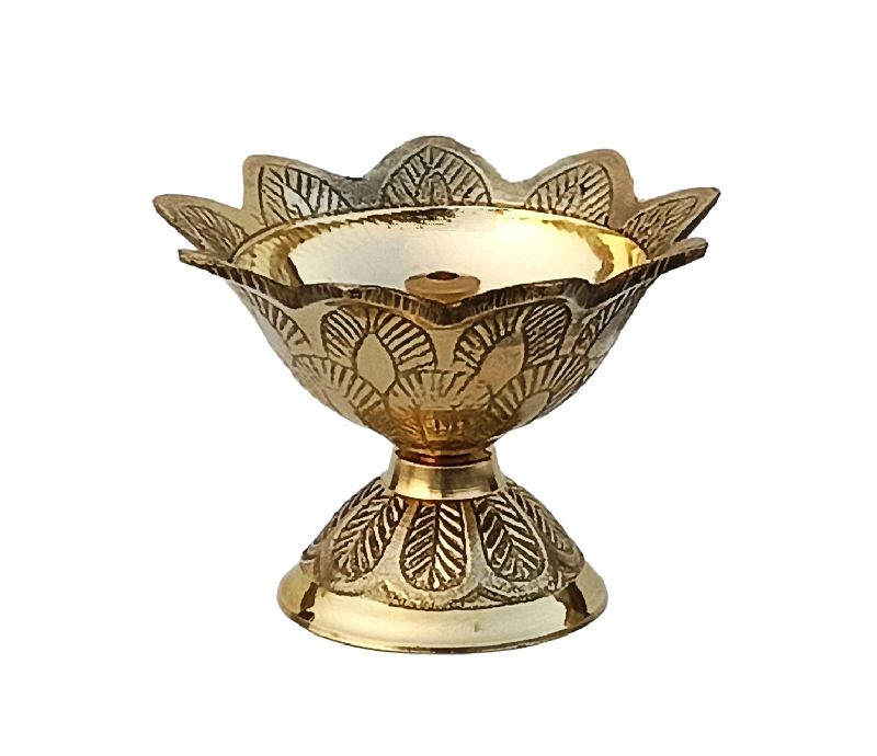 Brass Engraved Devdas Deep Diya Akhand Jyoti
