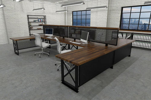 Glass Polished Industrial Office Workstation, Size : Standard