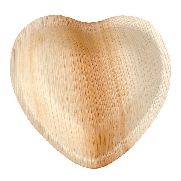 Heart Shaped Areca Leaf Plate, for Serving Food, Feature : Good Quality, Fine Finish