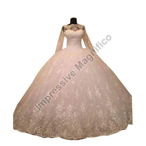 Plain Georgette Fancy Bridal Gown, Feature : Anti-Static, Anti-Wrinkle, Dry Cleaning