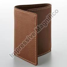 Leather Mens Tri Fold Wallet, for ID Proof, Credit Card, Cash, Technics : Machine Made