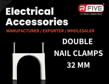 R-Five 32mm Double Nail Clamp, Color : White