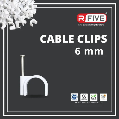 6 mm Single Nail Cable Clips, for Wall Hanging, Color : White