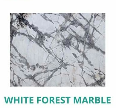 Rectangular Polished White Forest Marble Slab, for Flooring Use, Feature : Attractive Design