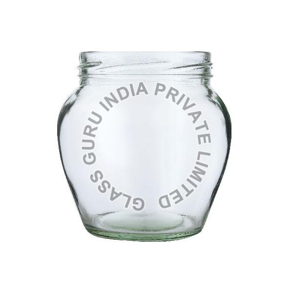 Round 500gm Matki Glass Jar, Color : Transparent