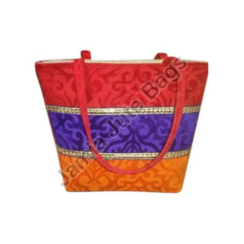 Jamia Printed Vintage Jute Ladies Handbags, Technics : Machine Made