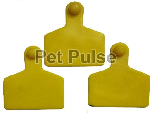 Curved Polyurethane PU Ear Tag, for Pet, Pattern : Plain