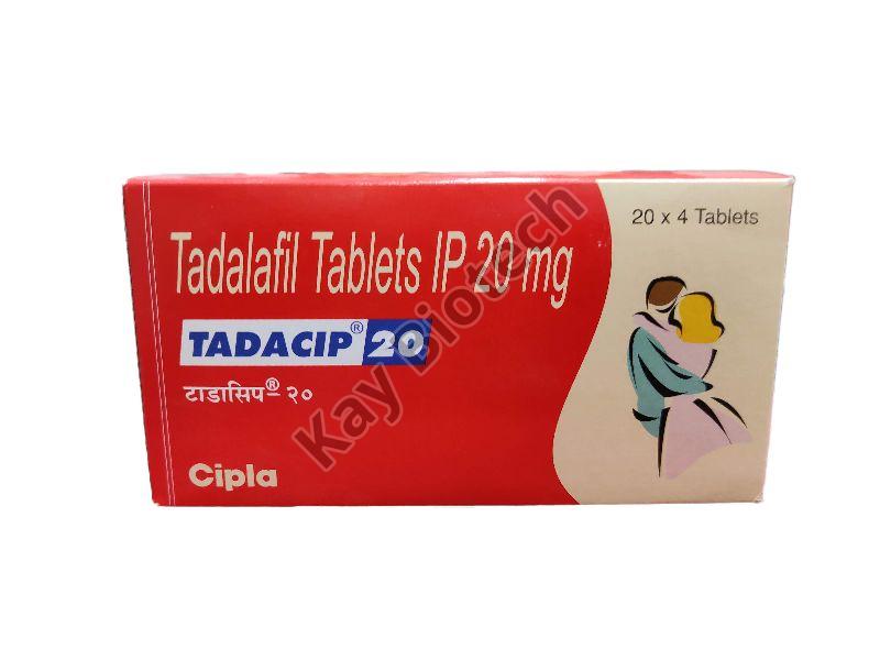 Tadacip 20 Tablets, Packaging Size : 1 Strip 4 pills