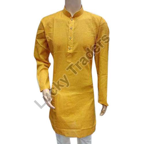 Plain Cotton mens kurta, Size : XL, XXL