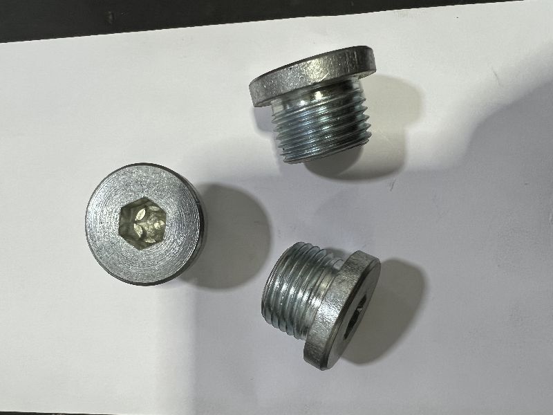 Polished Metal allen key PLUG, Technics : White Zinc Plated