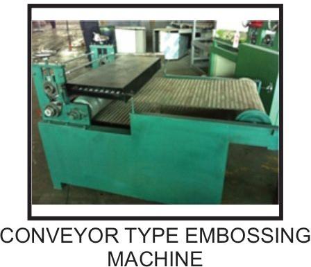 100-200 Kg Polished Conveyor Type Embossing Machine, Packaging Type : Metal Sheet Box