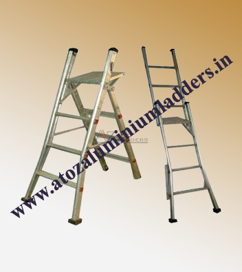 Polished Aluminum Aluminium Convertible Ladders, for Construction, Industrial, Color : Grey