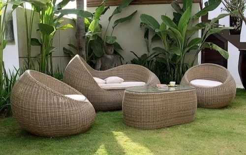 Polished Plain Wood Brown Garden Sofa Set, Size : Standard