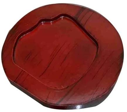 Polished Brown MDF Wooden Tray, Shape : Round