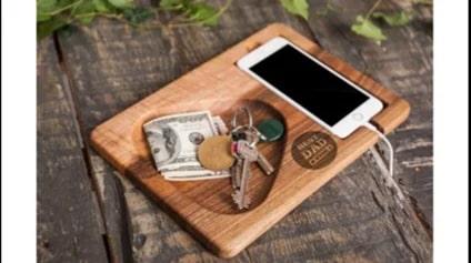 Plain Wooden Mobile Card Holder, Color : Brown