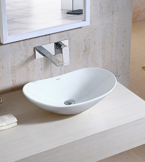 Hindware Polished Table Top Wash Basin, for Home, Hotel, Office, Restaurant, Pattern : Plain