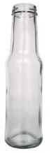Transparent glass juice bottle