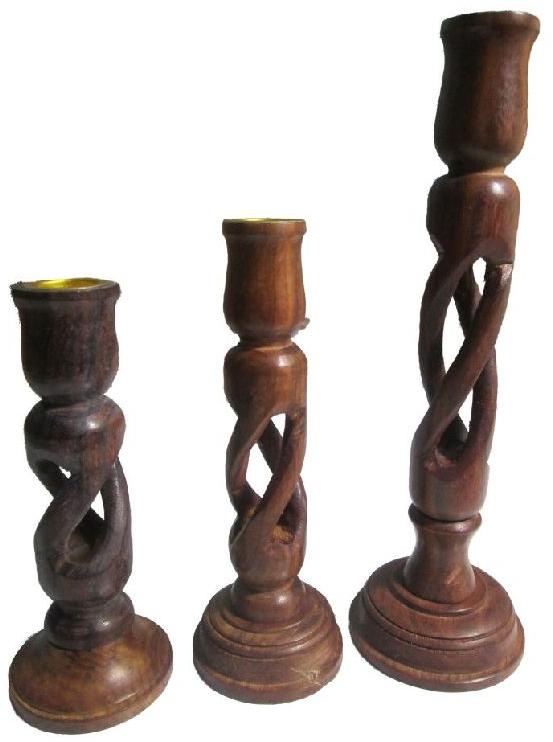 Polished Plain Wooden Pillar Candle Stand, Feature : Attractive Design, Complete Finishing