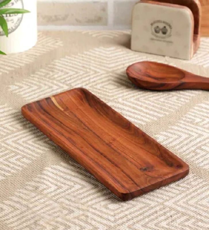 Rectangular Wooden Serving Platter, Color : Brown