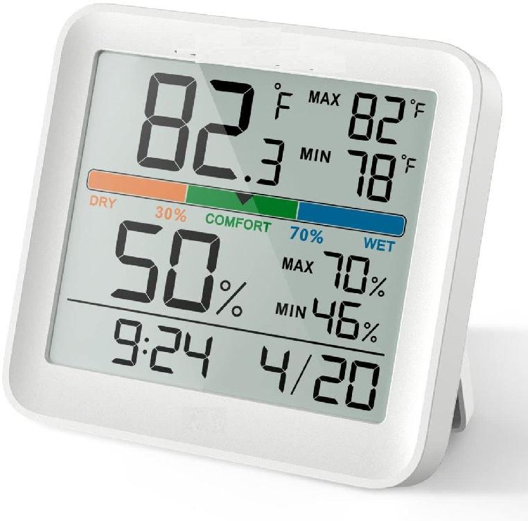 Round Digital Plastic Thermo Hygrometer, for Lab Use, Feature : Durable, Light Weight
