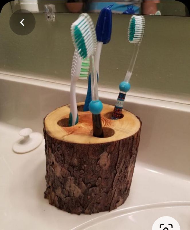 Wooden Toothbrush Holder