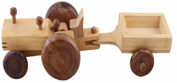 Polished Wooden Tractor Trolley Toy, Feature : Light Weight, Stylish In Design