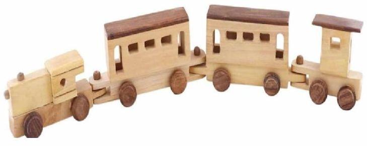 Wooden Train Toy, Color : Brown