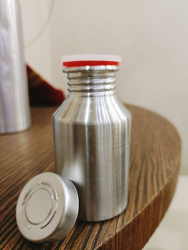 50ml screw top polish aluminium bottle, for Storing Liquid, Color : Metalic, Shiny Silver