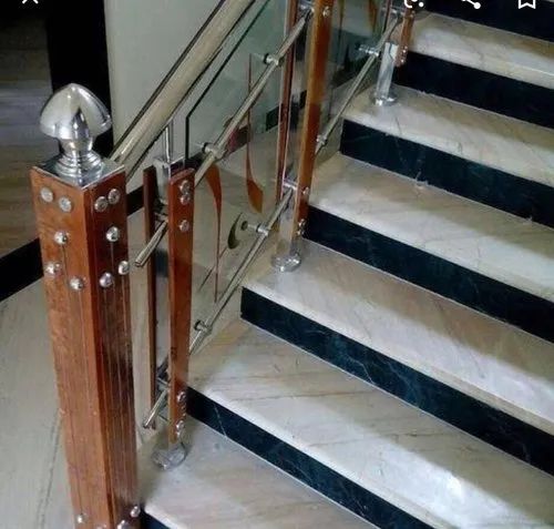 Stainless steel glass railing, for Staircase, Material Grade : 304