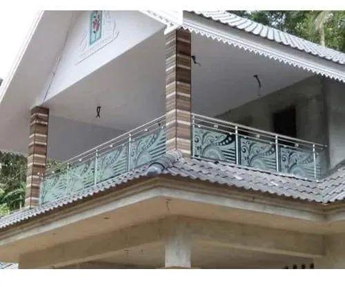 Stainless Steel Toughened Glass Railing, Pattern : Plain