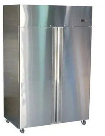 Polished Stainless Steel Two Door Commercial Refrigerator, Capacity : 320Ltr.