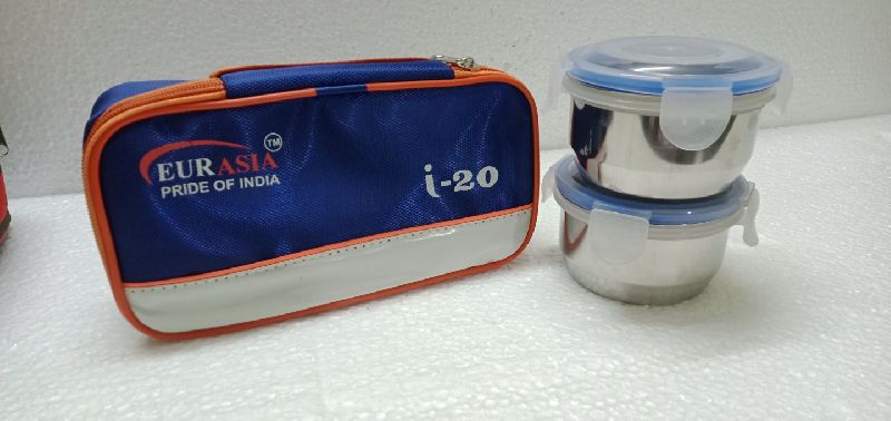 Stainless Steel Lunch box with bag, for Food Packing, Feature : Durable, Eco Friendly, Good Quality