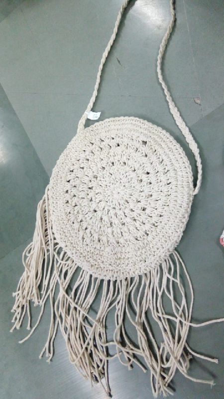 White Macrame Bag, for Office Use, Collage Use, Size : 20x16nches, 14x12nches