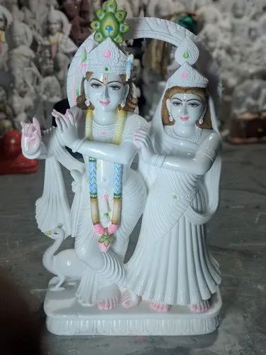 Polished Printed Marble Jugal Jodi Statue, Packaging Type : Thermocol Box