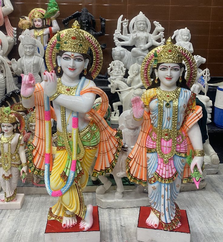 Radha Krishna Marble Statue