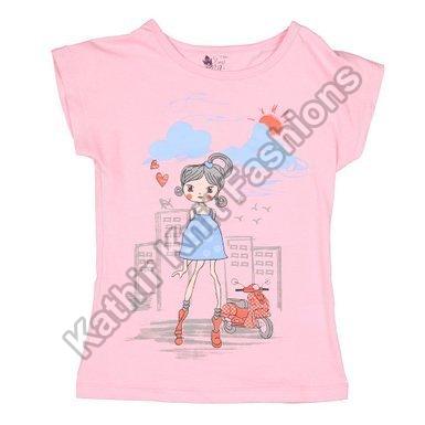 Plain Cotton Girls Printed T-shirt, Feature : Anti-Wrinkle, Breathable