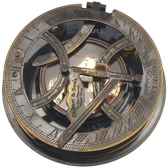 Gilbert &amp;amp; Sons Antique Brass Sundial Compass