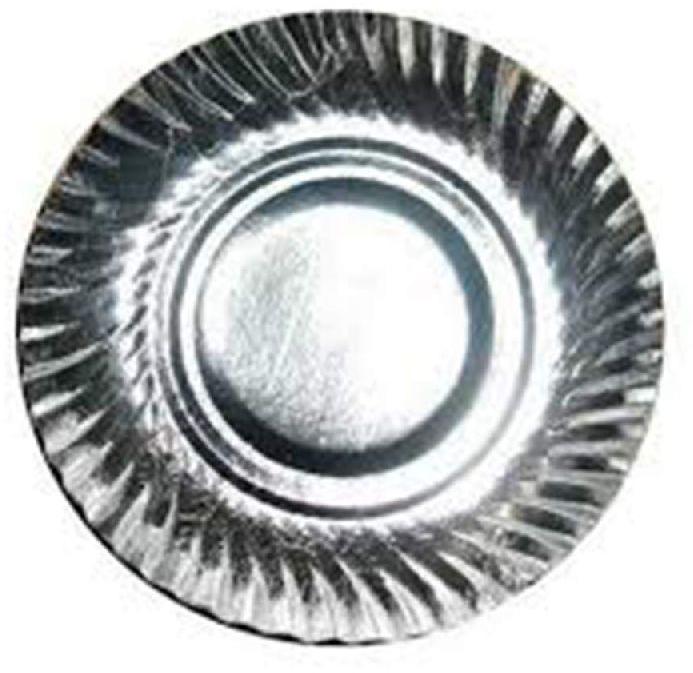 Silver Paper Plate, for Snacks, Feature : Custom Design, Disposable, Color Coated, Disposable, Lightweight