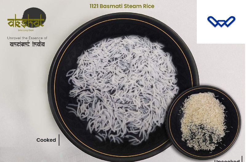 Organic Hard 1121 Steam Basmati Rice, Variety : Long Grain