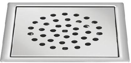 Polished Stainless Steel Square Flat Floor Drain, for Draining, Color : Grey