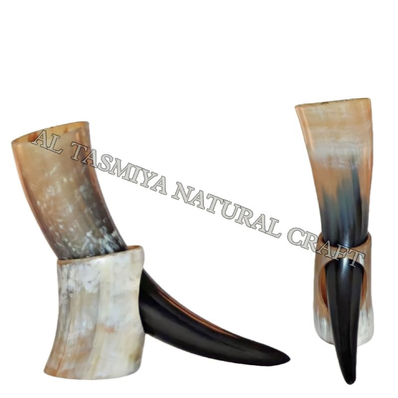 Natural Drinking Horn With Stand AL Tasmiya Natural Craft, Sambhal