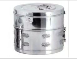 Mirror Polished Steel Surgical Dressing Drum, for Clinic, Hospital, Laboratory