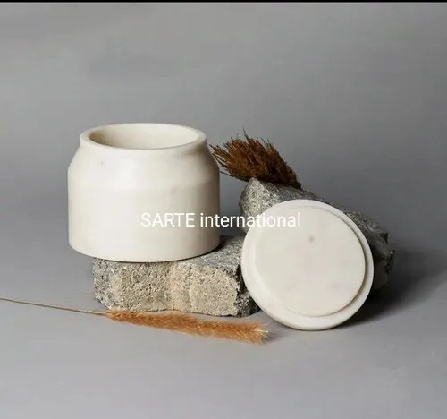 Curve Marble Jar, Color : White