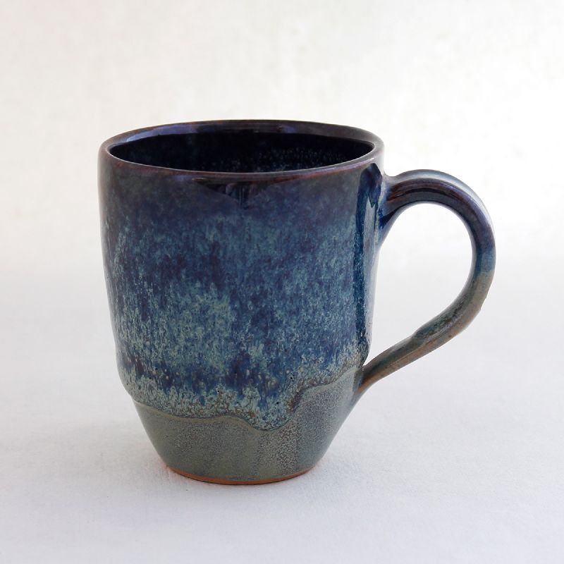 Conical ceramic coffee mug, Color : greenishblue