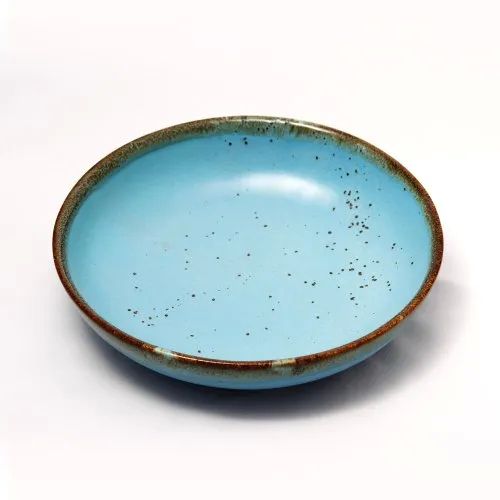 Round Ceramic Pasta Bowl, for Home, Color : Blue
