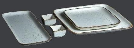Ceramic Serving Platter Set with Dip Bowl