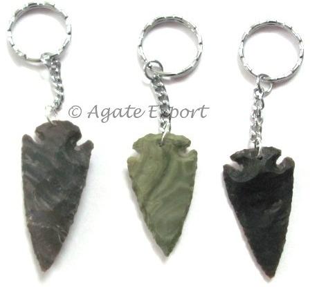 Agate Arrowheads Keyrings, Size : 1.5-2.00 Inch