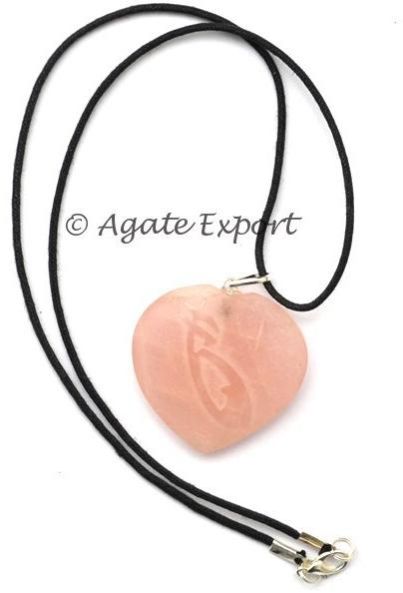 Engraved Reiki Rose Pendants